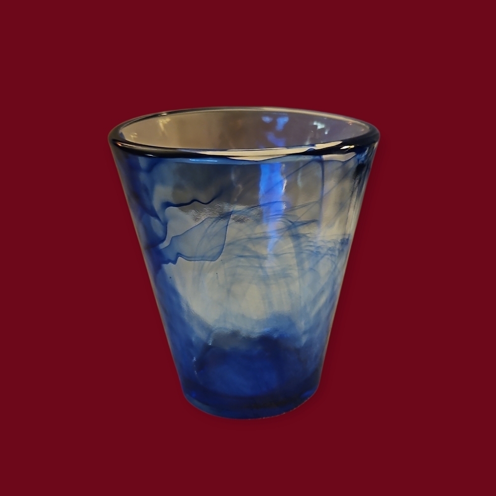 Bormioli Rocco Murano Cobalt Blue Handblown Art Glass Tumbler